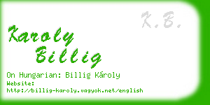 karoly billig business card